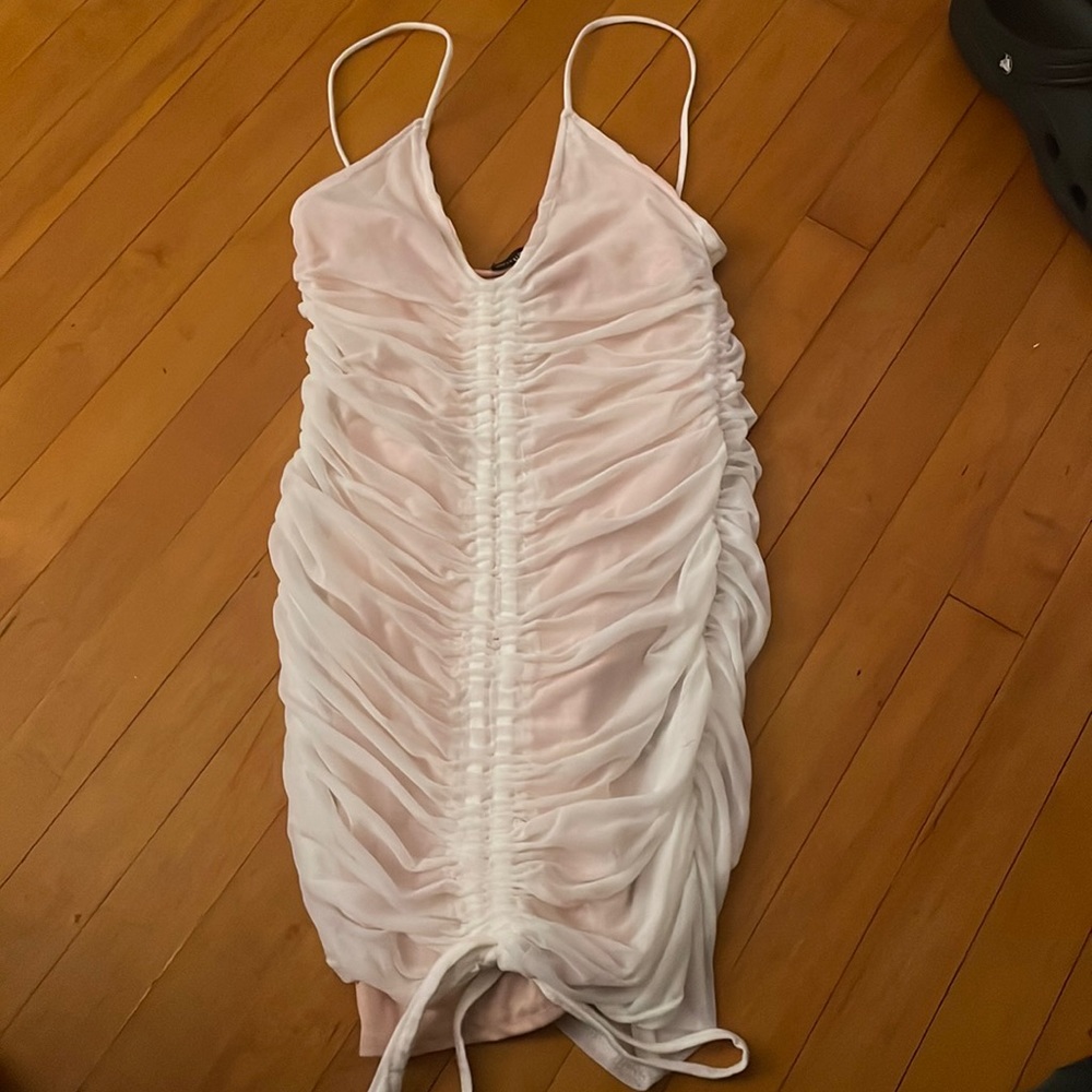 Pink and white dress